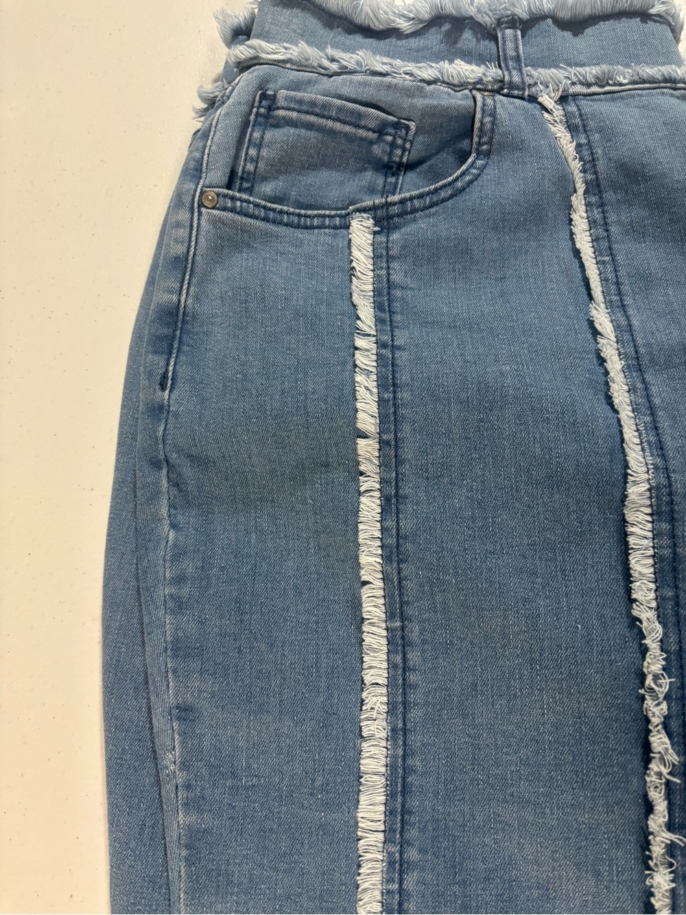 K Jordan Plus Size 20W Raw Hem Flare Wide Leg Jeans Exposed Seam - Picture 4 of 16